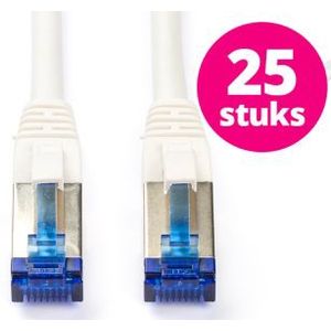 Netwerkkabel | Cat6a S/FTP | 25 stuks | 1 meter (Wit)