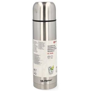 Thermosfles | Alpina | 750 ml (Dubbelwandig, Inclusief beker, RVS)