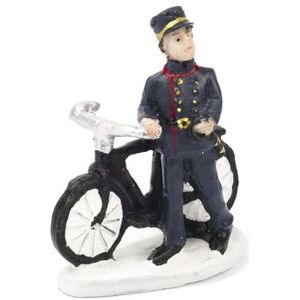 Dickensville Politieman Met Fiets 5 Cm Blauw