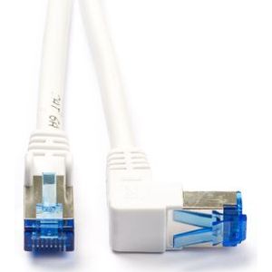 Netwerkkabel | Cat6a S/FTP | 2 meter (1x Haaks, Wit)