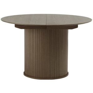 Giga Living - Eettafel Rond Donkerbruin - Uitschuifbaar - Smoked Eiken