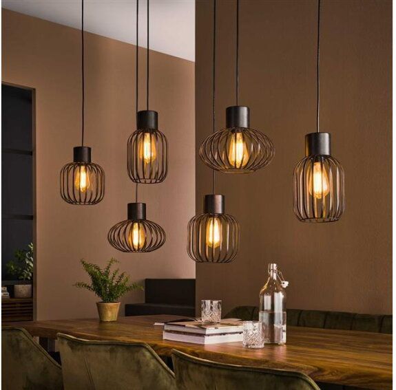 Hanglamp 3+3 mix metal - Charcoal