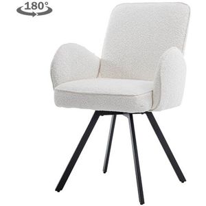 Livo Armstoel - fabric Ascot 1 White (draaibaar)