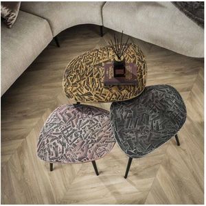 Salontafel Set - Platina - Metaal - Set van 3