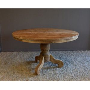 Ronde Eettafel Teakhout met Bolpoot "Bali"-Ø110 cm