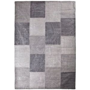 Tapijt Mono Patchwork Antraciet 200x290cm | By-Boo 6238