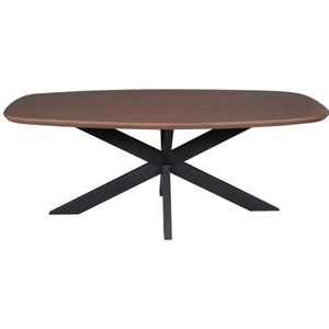 Eettafel Madison Walnut | 200 cm | Deens Ovaal | Poot Black
