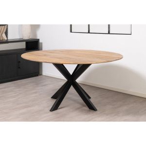 Eettafel Florence Rond mangohout 110x110 cm - Naturel | Gezandstraald