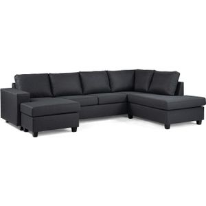 Hoekbank Malmo 3-zits hoek rechts - Antraciet - 280x198 cm