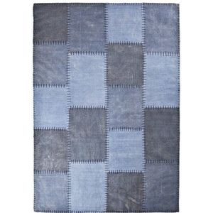 Tapijt Mono Patchwork Blauw 160x230cm | By-Boo 6230