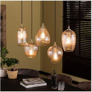 Hanglamp 5L diamond grain mix - Diamond glass