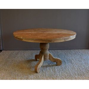Ronde Eettafel Teakhout met Bolpoot "Bali"-Ø120 cm