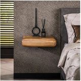Sleek - Nachtkastje - Zandkleur - Mangohout - Ruimtebesparend Design