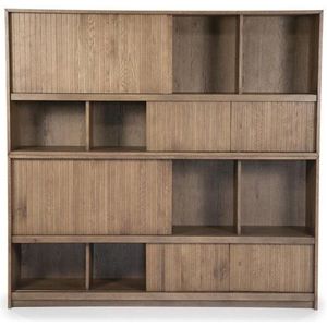 Boekenkast Milo 180x42cm - bruin | Eleonora