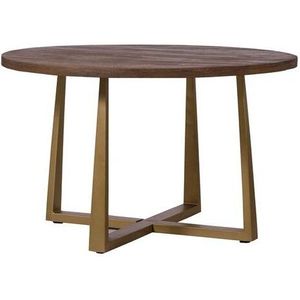 Tower Living - Belvedere - Eettafel - Rond 130cm - Bruin - Hout en Metaal