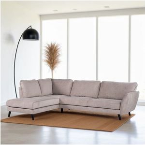 Hoekbank Orion Links By-Olaf – Stof Orinoco Beige – 3-zits met hoek links – 296 x 210 cm