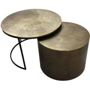 StarFurn - Salontafel Luna - Set van 2 - Goud - Aluminium