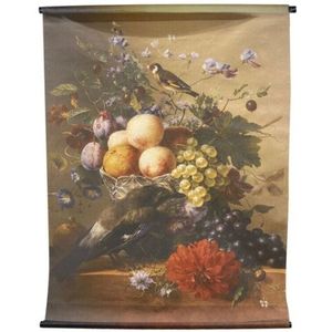 Wall art fruit met bloemen 117x147 cm | Meubelplaats