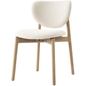 Eetkamerstoel Pimonte - Eiken - Stof Sahara 102 - Kleur Ivory