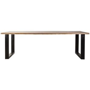 Boomstam eettafel Eleonora Acacia met U-poten - 200x100