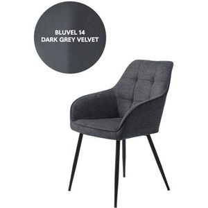 NOLAN ARMCHAIR SQUARE DARK GREY VELVET