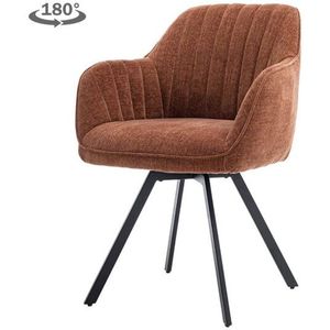 Eetkamerstoel Bruno draaibaar - stof nature 500 Pearl copper