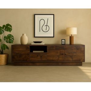 Kaapstad - TV Meubel - Walnoot - Massief Mangohout - 190 cm