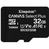 Kingston Technology 32GB micSDHC Canvas Select Plus 100R A1 C10 enkel pakket zonder ADP