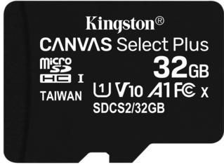 Kingston Technology 32GB micSDHC Canvas Select Plus 100R A1 C10 enkel pakket zonder ADP