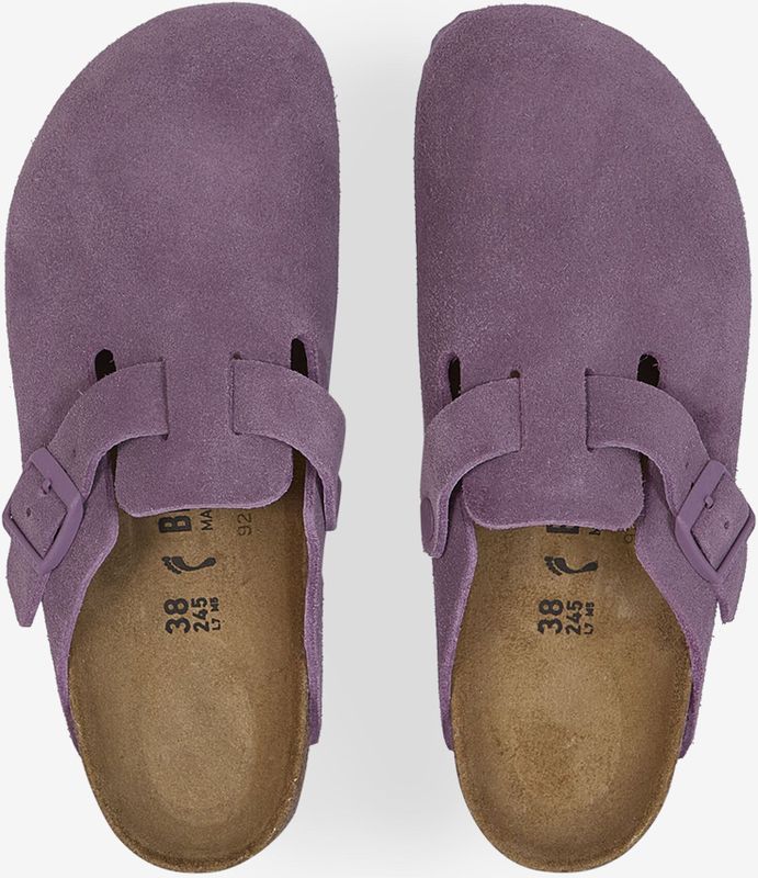 Birkenstock - BS Slides - Gezondheidsslippers - Diep Paars - Suède en Kurk