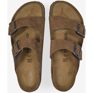 Birkenstock - Arizona Leather Mix - Slippers - Bruin