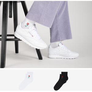 Courir Pack Quarter Broderie Rose X2  Blanc/noir  Dames