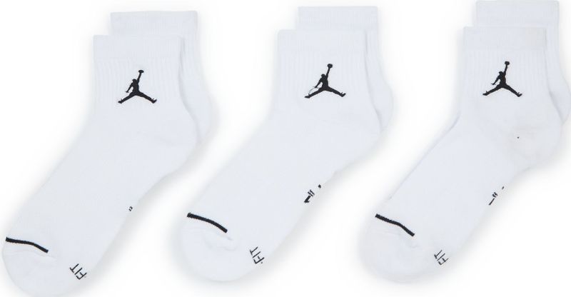 Jordan Sokken X3 Quarter Jumpman - Kinderen  Wit/zwart  Heren