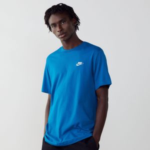 Nike Tee Shirt Club  Blauw/wit  Heren