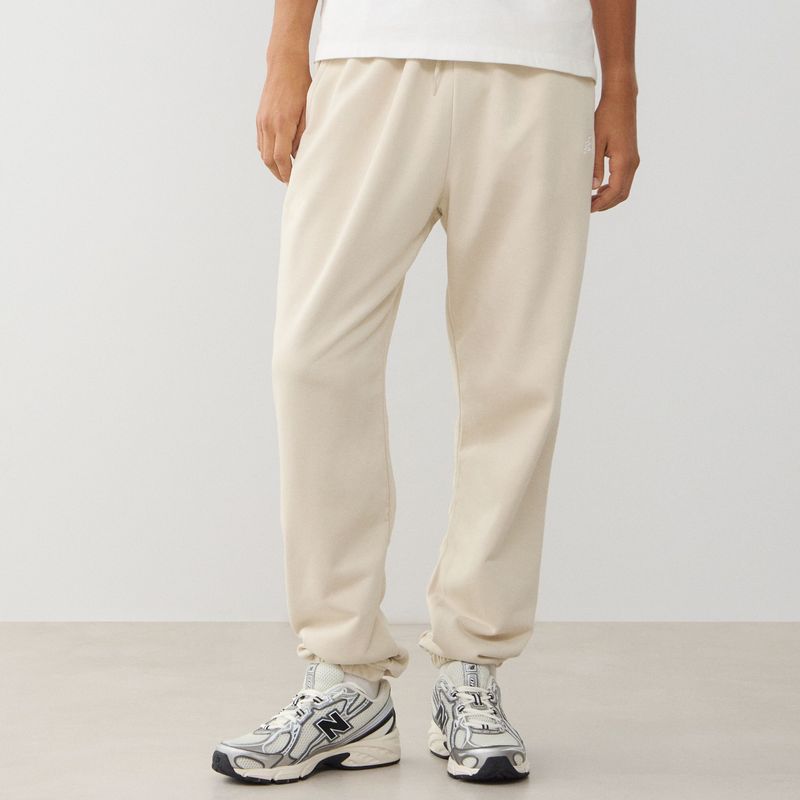 New Balance - Pant Jogger Small Logo FT - Beige - Sportbroeken