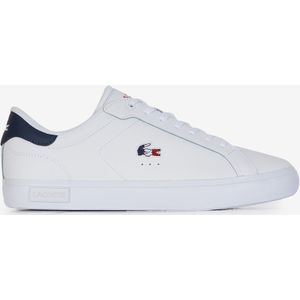 Lacoste - Powercourt - Lage Sneakers - Wit/Blauw/Rood - Leer