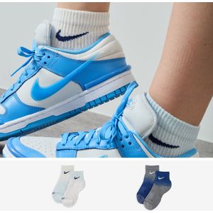Nike Sokken X2 Tye Dye Ankle - Kinderen  Grijs/blauw  Heren