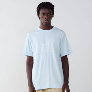 New Balance Tee Shirt Flying Logo  Blauw/wit  Heren
