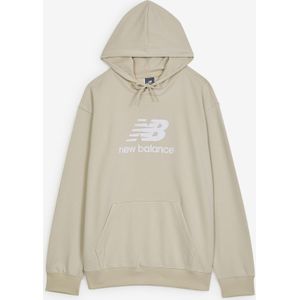 New Balance - Hoodie Big Logo FT - Beige/Wit - Heren