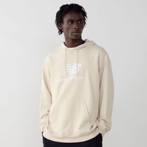 New Balance - Hoodie Big Logo FT - Beige/Wit - Heren