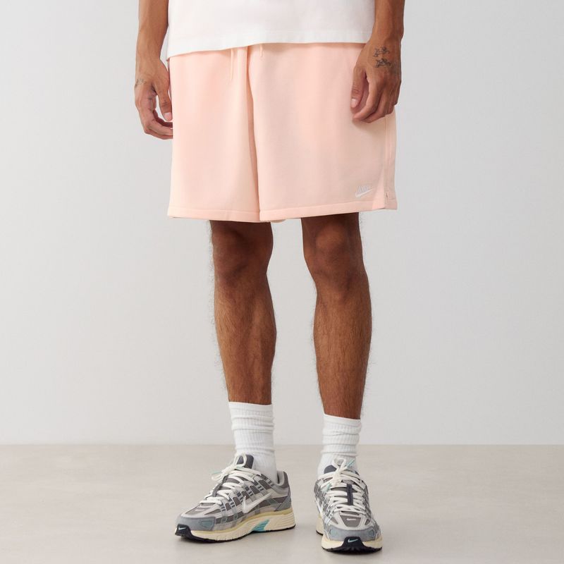 Nike - Club Fleece Flow - Korte Broek - Roze/Wit - Fleece Stof