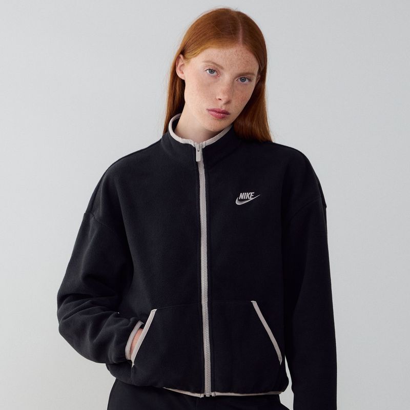 Nike - Club Polar Full Zip Track Top - Zwart - Dames