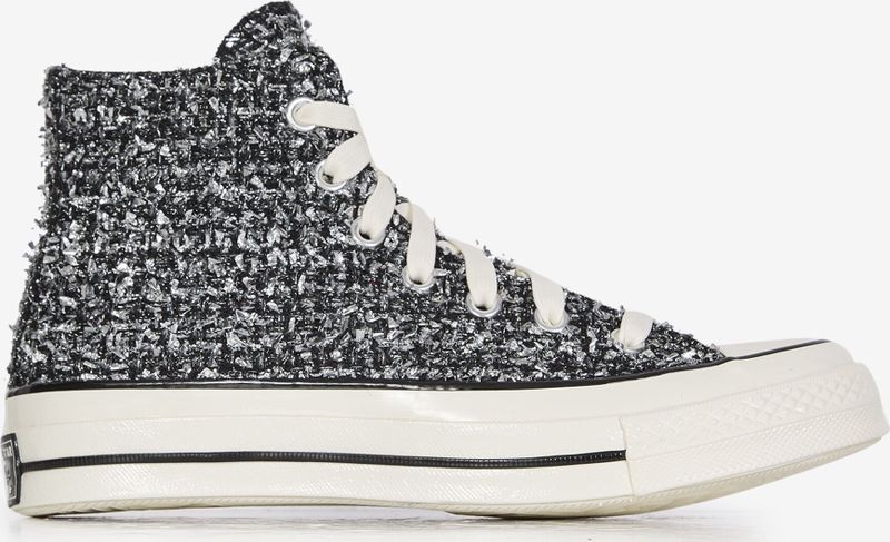 Converse Chuck 70 Metallic Tweed in Black/Silver/Egret, Maat EU 44
