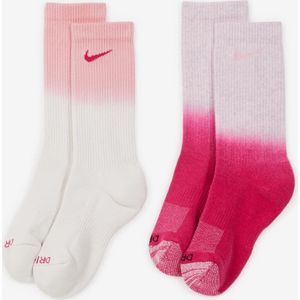 Nike Sokken X2 Tye Dye Crew  Wit/roze  Heren