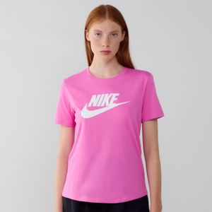 Nike Tee Shirt Big Swoosh Essential  Roze/wit  Dames