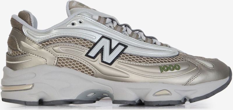 New Balance Low-Top Sneakers - Metallic Finish Leather Sneakers With Chunky Sole in zilver