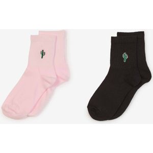 Courir Mid Crew Cactus 2pk - Kinderen  Roze/zwart  Unisex