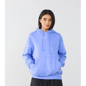 Nike Hoodie Phoenix Long Oversized  Blauw/wit  Dames