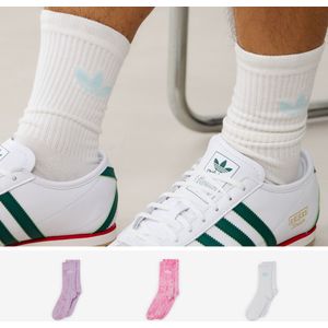 adidas Originals - 3-Pack - Huissokken - Halo Blush, Silver Dawn, Cream White - Zacht, Rekbaar