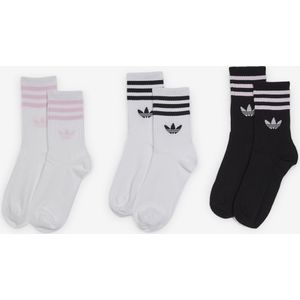 adidas - Mid Cut Crew - Sportsokken - Zwart - Katoenmix - Set van 3 Paar